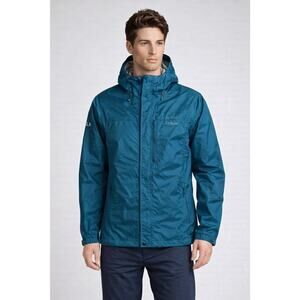 L.L. Bean Men's Blue Nylon Windbreaker Jacket Hooded Lightweight M Regular